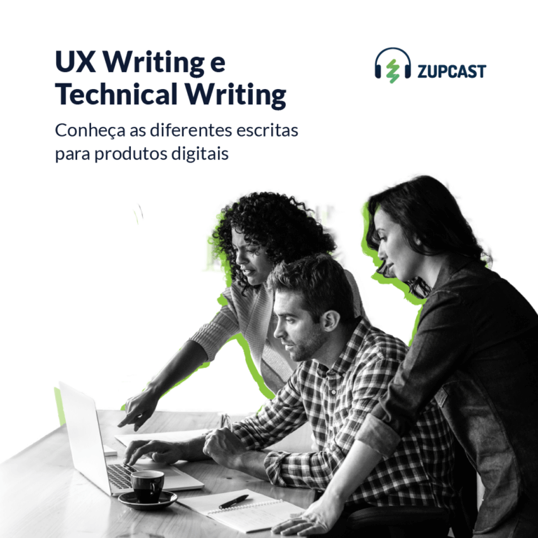 capa do zupcast UX Writing e Technical Writing